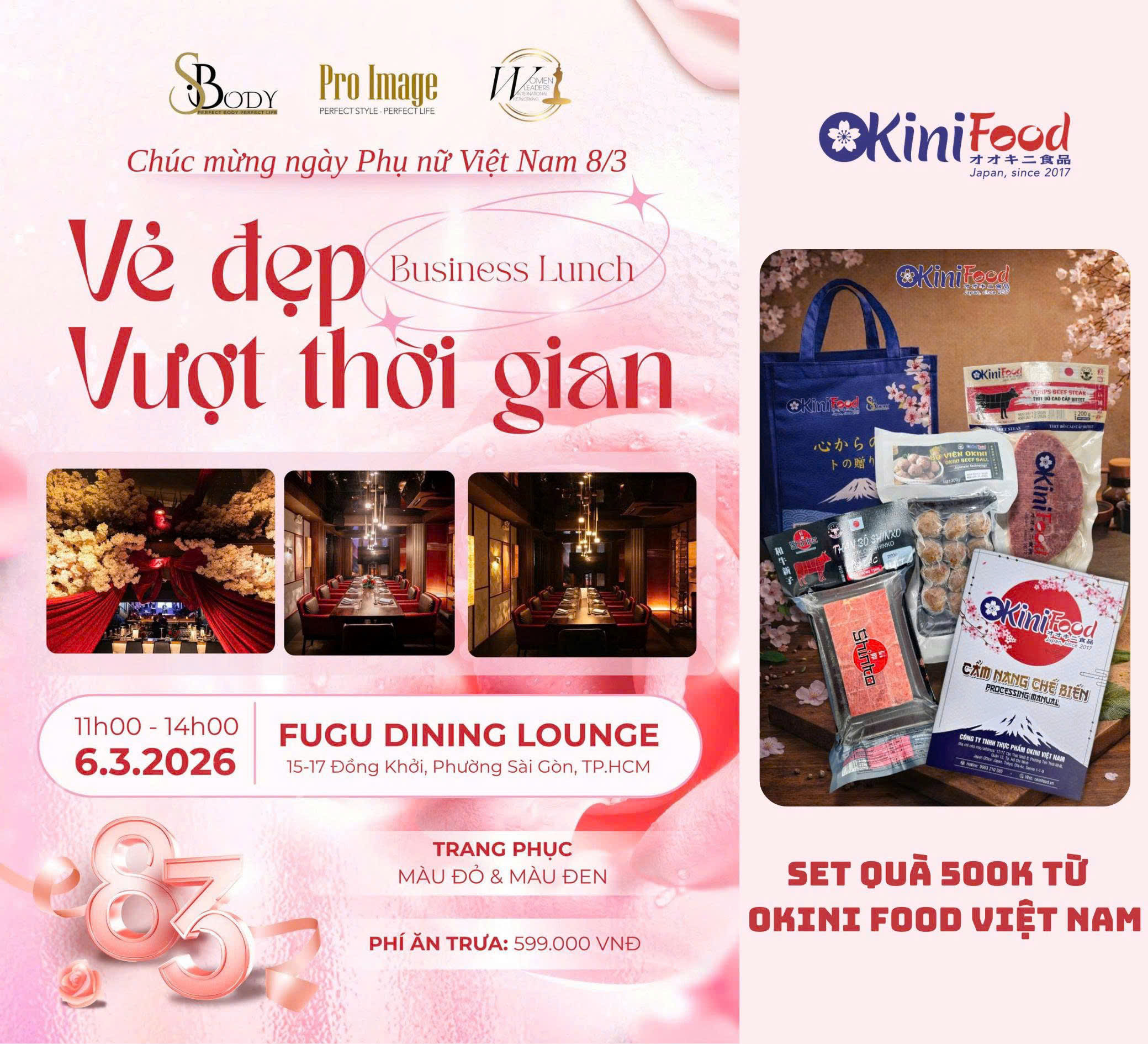Okini Food chúc mừng 8/3 – Quà tặng thịt bò cao cấp tri ân khách tham dự Business Lunch